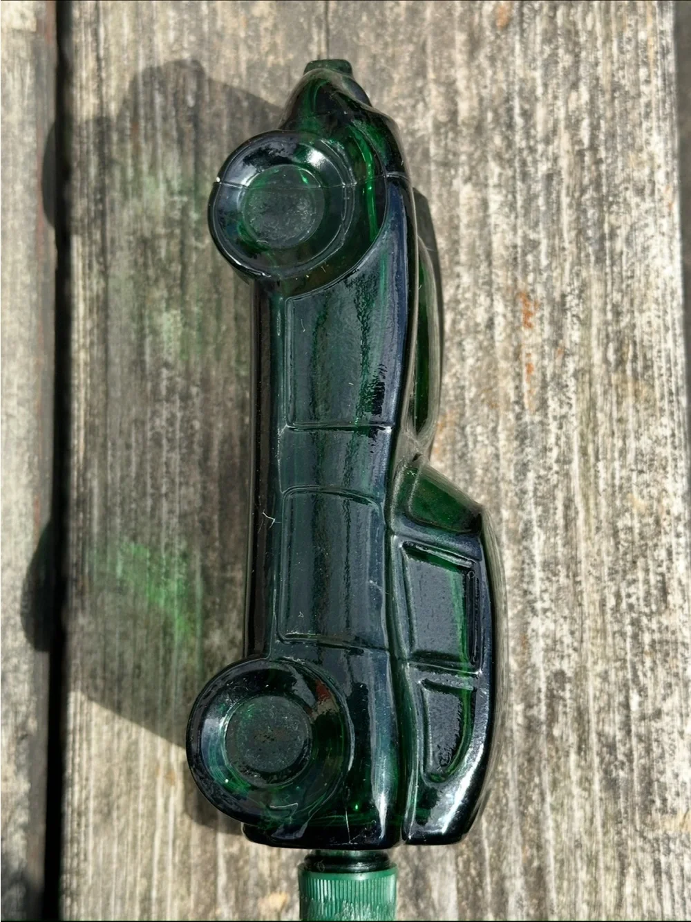 Vintage Emerald Green Avon Jaguar Roadster Decanter Bottle With “Wild Country”